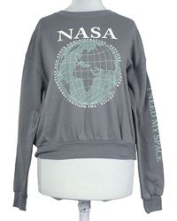 Dámska hnedá crop mikina s potiskem NASA H&M