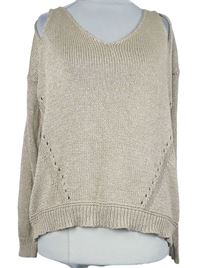 Dámský pudrový svetr s průstřihy River Island