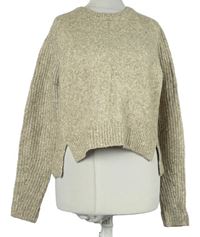 Dámský béžový crop vlněný svetr River Island