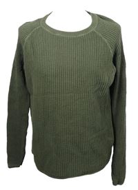 Pánský khaki vzorovaný svetr Primark 