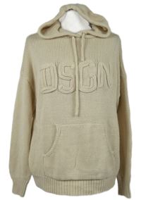 Nové - Dámsky béžový sveter s nápisom a kapucňou zn. Boohoo