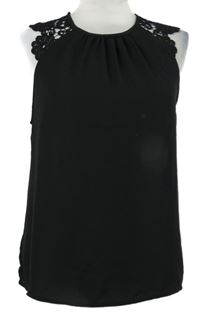 Dámska čierna blúzka s čipkou Shein