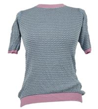 Dámské modro-černo-růžové vzorované pletené tričko Savida 