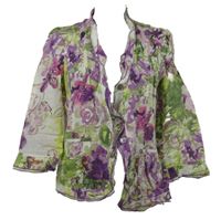 Dámske zeleno-fialové vzorované ľanové sako Apanage