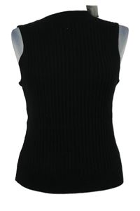 Nové - Dámsky čierny rebrovaný pletený top Primark