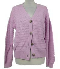 Dámský světlerůžový vzorovaný propínací svetr M&S