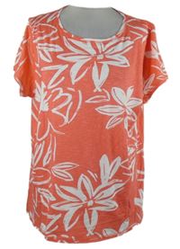 Dámské korálovo-bílé květované tričko Sure 