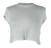 Dámské bílé crop lněné tričko Zara 