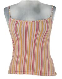 Dámsky ružovo-oranžový pruhovaný crop top