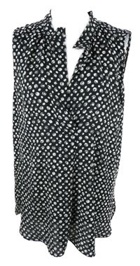 Dámská černá puntíkovaná haelnka bez rukávů H&M