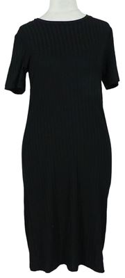 Dámske čierne rebrované šaty Primark
