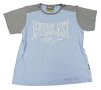 Světlemodro-sivé tričko s logom Everlast
