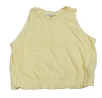 Žltý froté crop top H&M