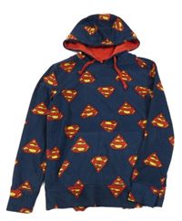 Tmavomodrá fleecová mikina Superman s kapucí vel.176