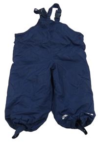 Tmavomodré šusťákové podšité laclové kalhoty 