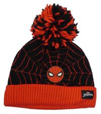 Černo-červená čepice se Spidermanem a bambulí Nutmeg vel.122-140