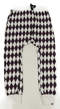 Lilkovo-bílé kárované tepláky 