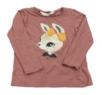 Vínové tričko s králikom H&M