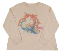 Světlerůžová mikina s jednorožcem Next vel.176