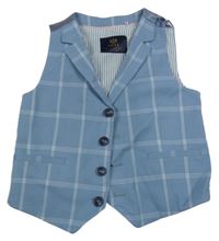 Světlemodrá kostkovaná vesta Next