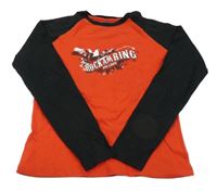 Červeno-černé triko s orlem 