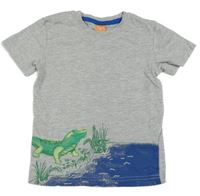 Šedé tričko s krokodýlem PUSBLU