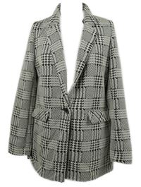 Dámsky smetanovo-čierny vzorovaný blejzer Primark