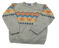 Sivý sveter s liškami Lupilu