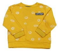 Pomerančová mikina s loptami a nápisom Primark