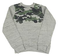 Sivá mikina s army vzorom Y.F.K.