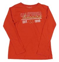 Červené triko s nápisem Primark