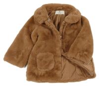 Broskvový kožešinový podšitý kabát H&M