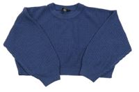 Tmavomodrý crop sveter New Look