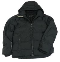 Čierna šušťáková zimná bunda s kapucňou Next