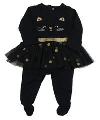 Černý overal s kočkami V by Very