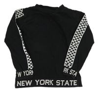 Čierna mikina s kockovaným pruhom Pep&Co