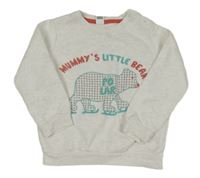 Svetlosivá mikina s nápisom a medvěďom Lc waikiki