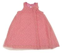 Ružové tylové šaty so srdiečkami a květem Kiki&Koko