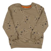 Hnedá mikina s medveďmi