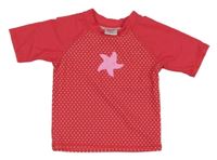 Tmavoružové bodkovaná é UV tričko s hvězdicí Alive