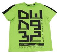 Neonově zelené sportovní tričko s nápisem C&A