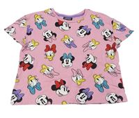 Světlerůžové crop tričko s Minnií a Daisy Disney