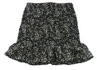 Čierna šifónová sukňa s kvietkami H&M