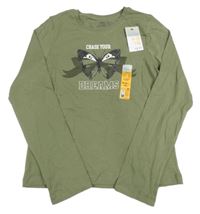Nové - Khaki triko s motýlem Primark