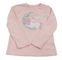 Světlereůžová fleecová mikina s jednorožcom C&A