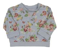 Svetlomodrá mikina s kvietkami F&F