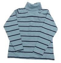 Světlemodro-tmavomodré pruhované triko s rolákem Lupilu 