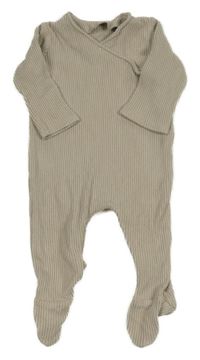 Béžový žebrovaný overal George 