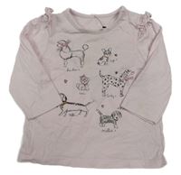 Světlerůžové triko s pejsky Nutmeg