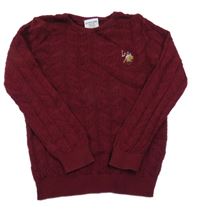 Vínový pletený sveter s výšivkou U.S. Polo